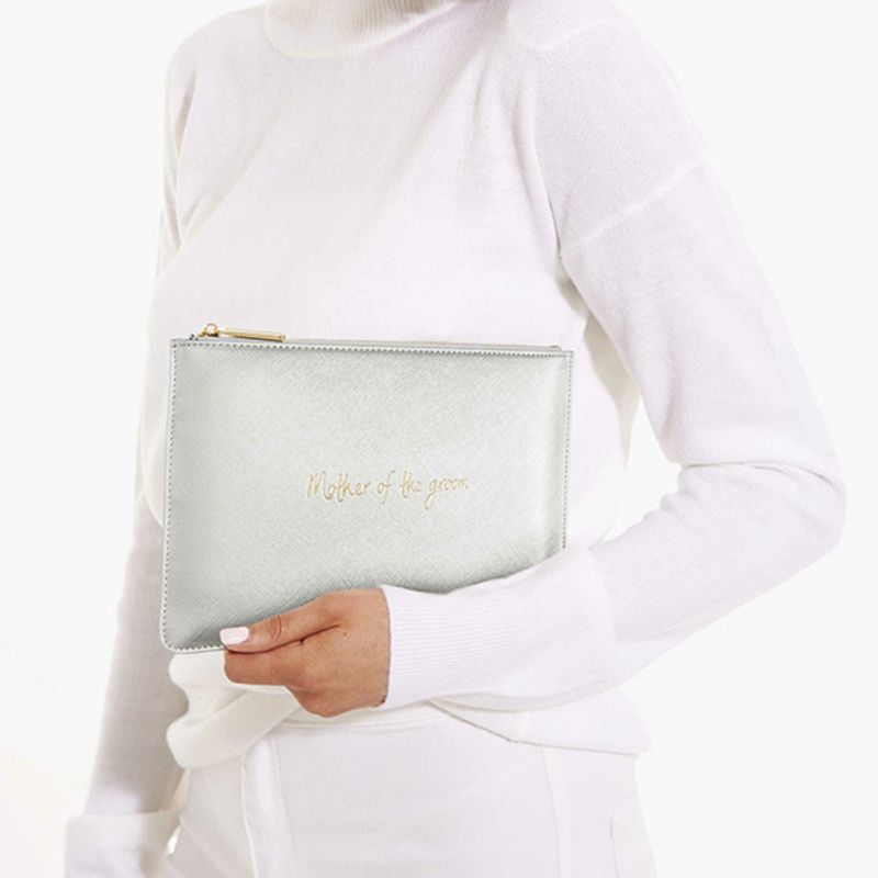 Clutch veske MOTHER OF THE GROOM Sølv metallic Katie Loxton