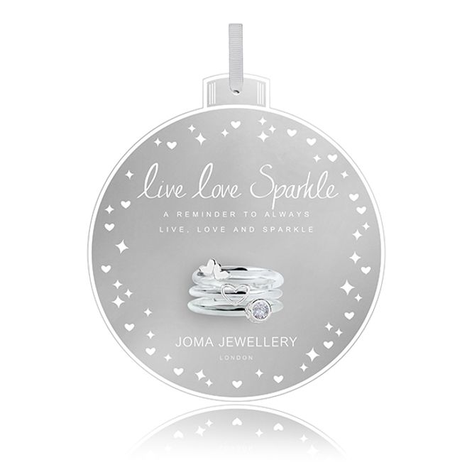 Hovedbilde Ringer LIVE LOVE SPARKLE 3 stk Sølv Joma Jewellery
