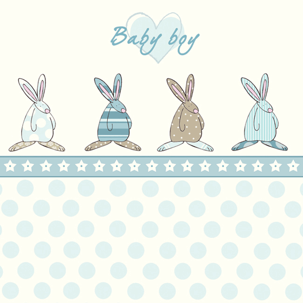 Hovedbilde Kort Baby Boy Rufus Rabbit