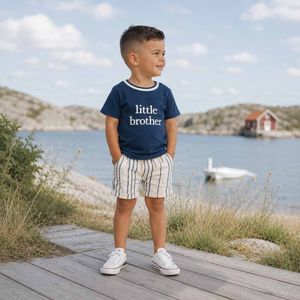 Hovedbilde T-skjorte LITTLE BROTHER blå Livly 
