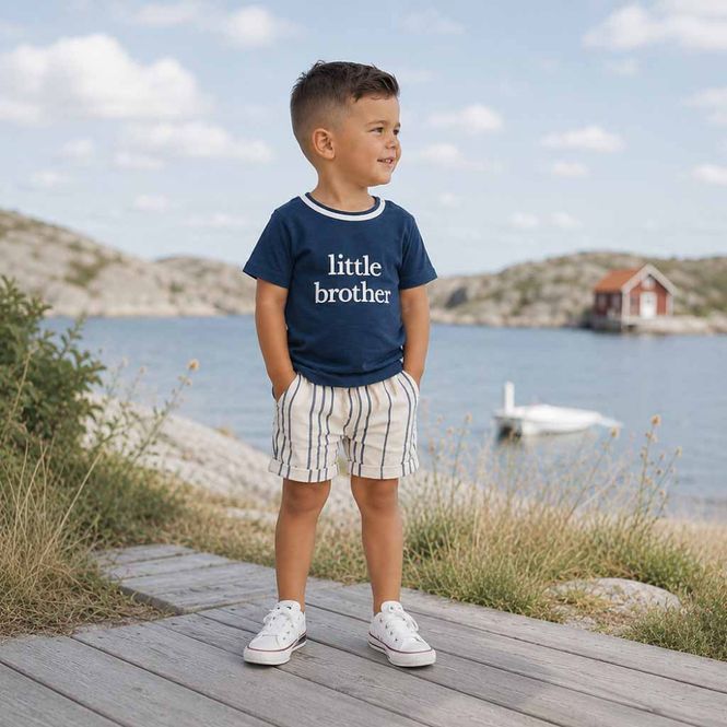 Hovedbilde T-skjorte LITTLE BROTHER blå Livly 