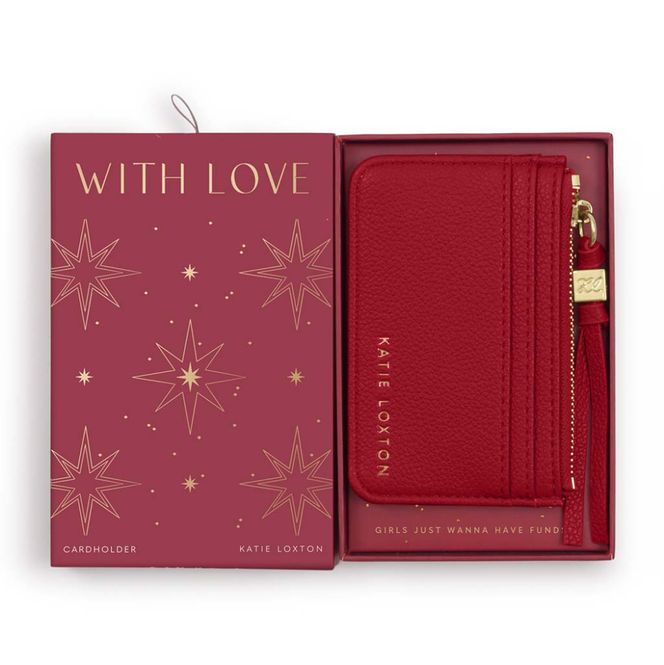 Hovedbilde Kortholder - lommebok i gaveeske Garnet Red rød Katie Loxton