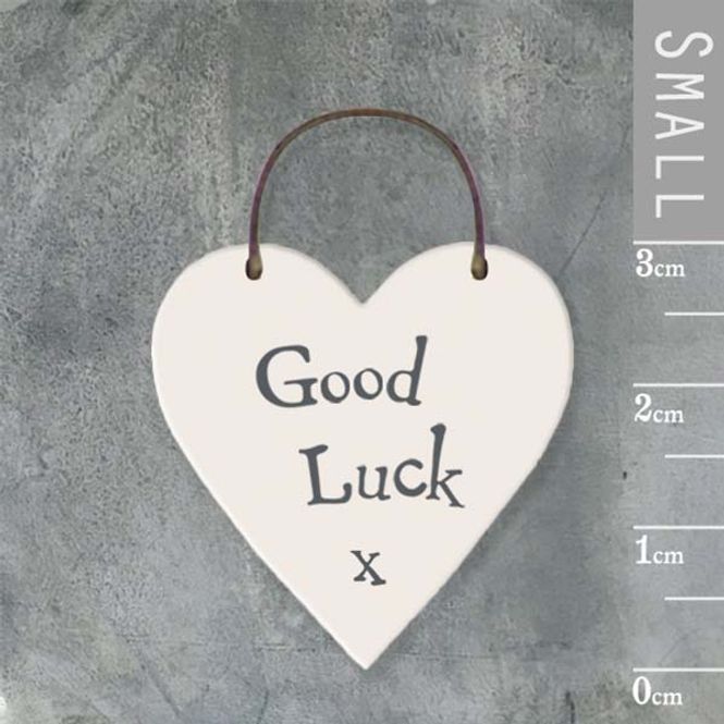 Hovedbilde Mini skilt hjerte Good luck East of India