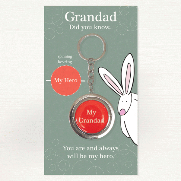 Hovedbilde Nøkkelring Bestefar Grandad my Hero Rufus Rabbit