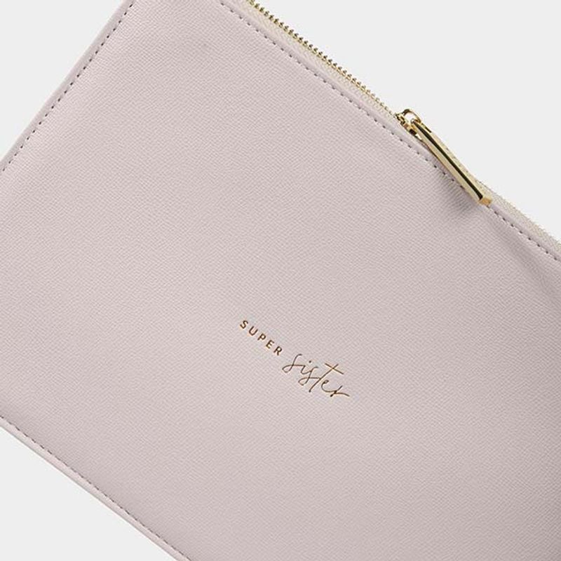 Clutch veske SUPER SISTER pastell lilla Katie Loxton