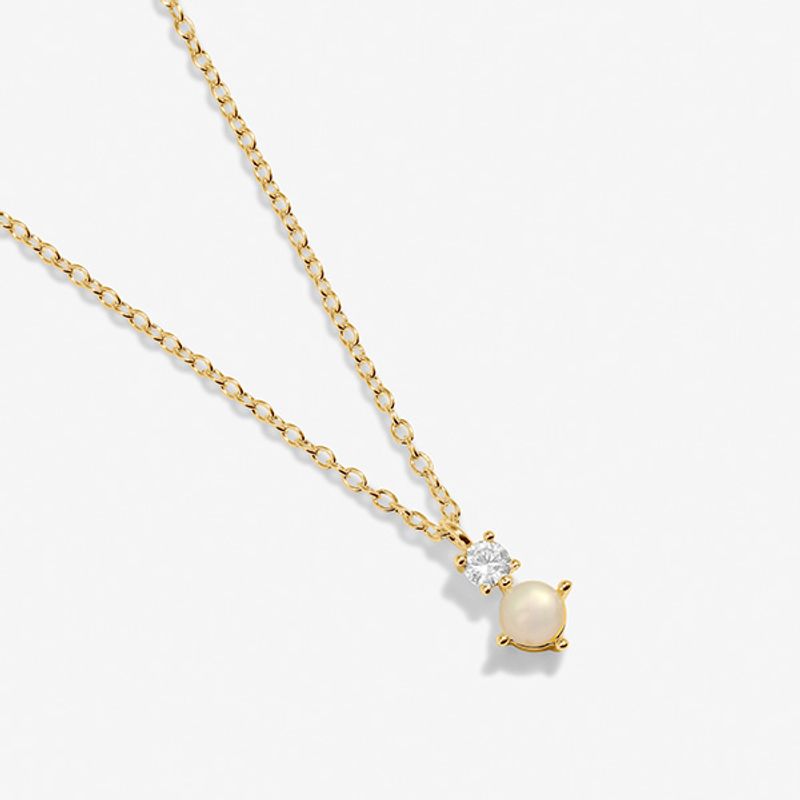 Smykke HALO PEARL Cubic Zirconia & Pearl Pedant gull Joma Jewell