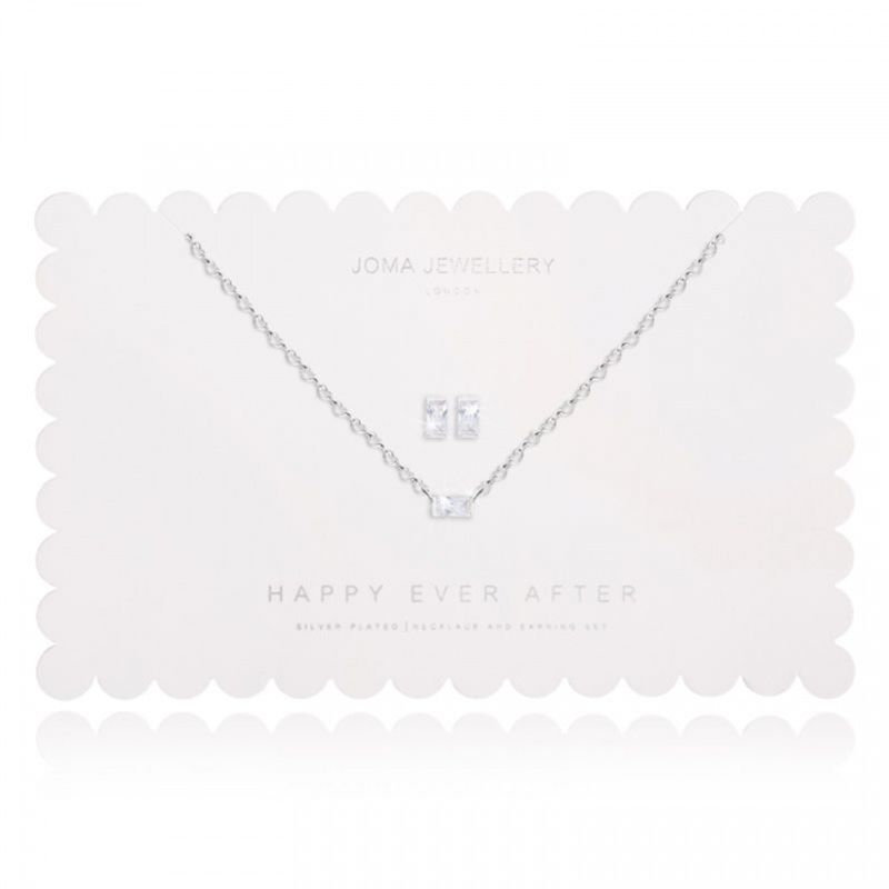 Brudesmykke sett Avlang hvit krystall Joma Jewellery