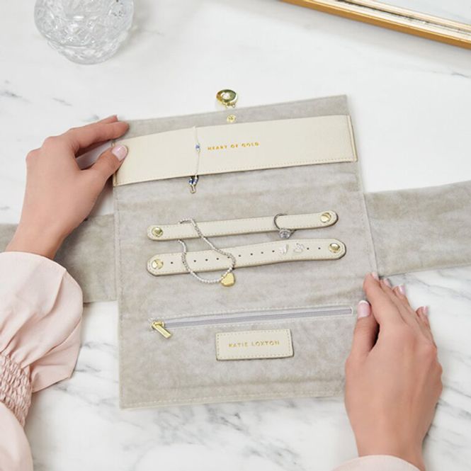 Hovedbilde Reisesmykkeskrin HEART OF GOLD beige Katie Loxton