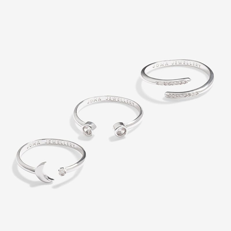 Ringer STACKS OF STYLE MÅNE sølv sett 3 stk Joma Jewellery