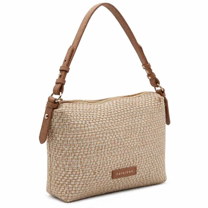 Håndveske - skulderveske BIANCA natur straw caramel brun Caleidos