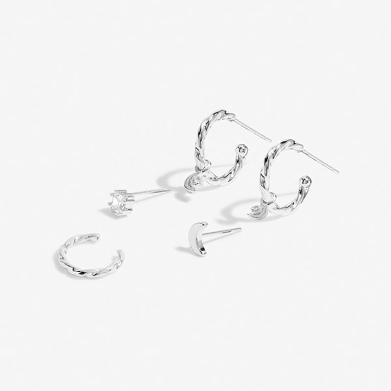 Øredobber STACKS OF STYLE MÅNE sett 5 stk sølv Joma Jewellery