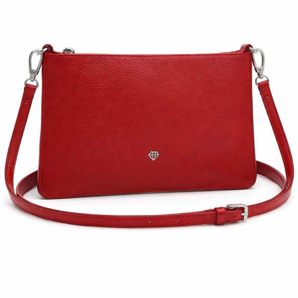 Clutch veske rød sølv Caleidos