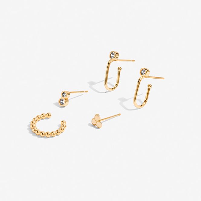 Hovedbilde Øredobber STACKS OF STYLE sett 5 stk gull Joma Jewellery