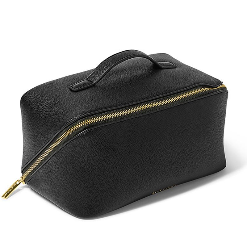 Toalettmappe m skrå glidelås svart Katie Loxton