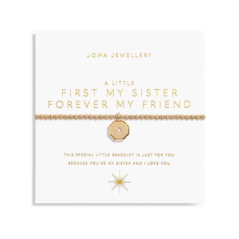Armbånd FIRST MY SISTER FOREVER MY FRIEND Gold A Little Joma Jew