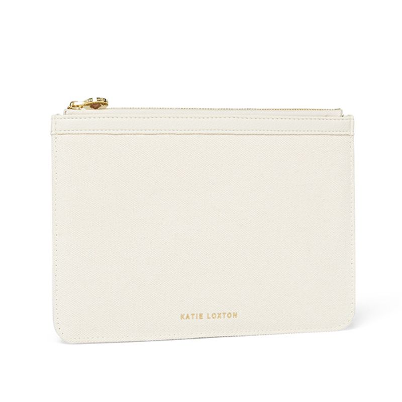 Clutch veske GIRLS JUST WANNA HAVE SUN offwhite kanvas Katie Lox