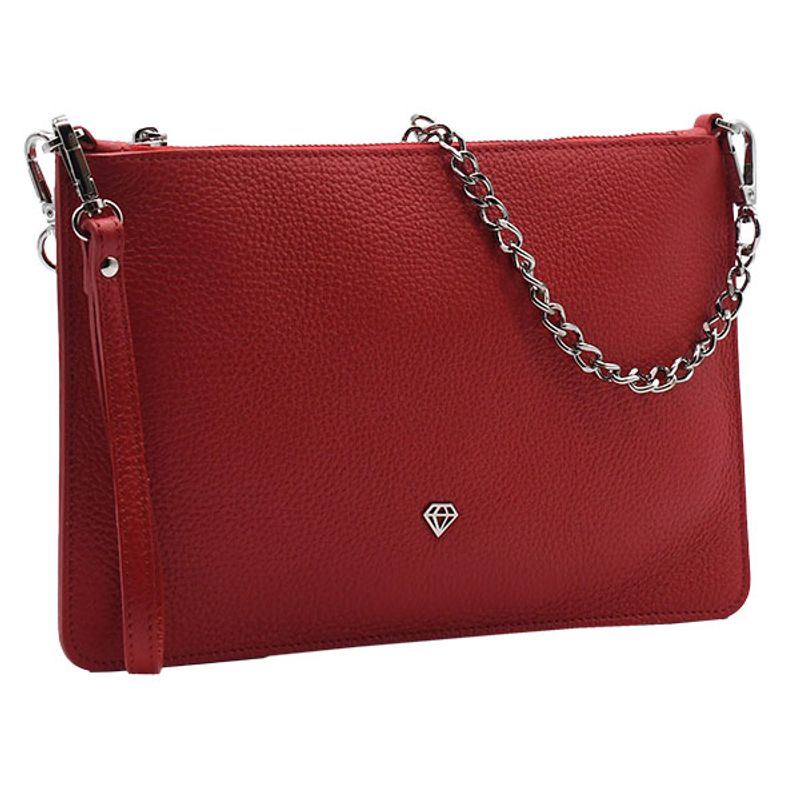 Clutch veske SAVONA rød sølv Caleidos