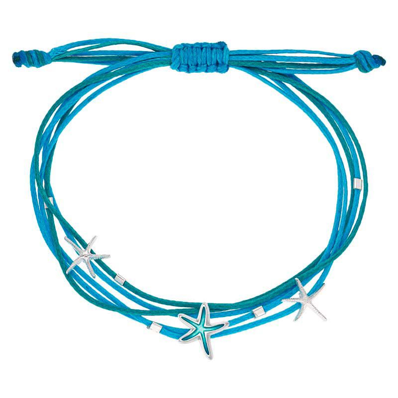 Armbånd ATLANTIS 3 sjøstjerner turkis cords sølv Onirolithi