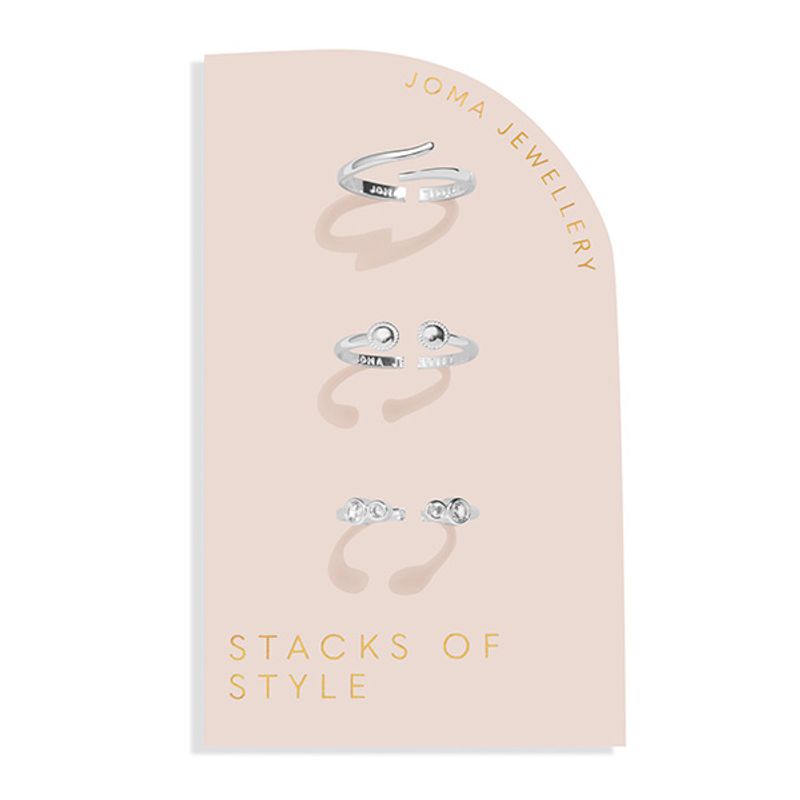 Ringer STACKS OF STYLE sølv sett 3 stk Joma Jewellery