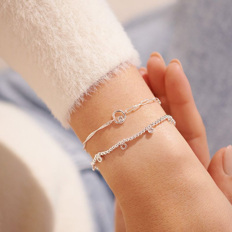 Armbånd STACKS OF STYLE SIRKEL sett 2 stk sølv Joma Jewellery