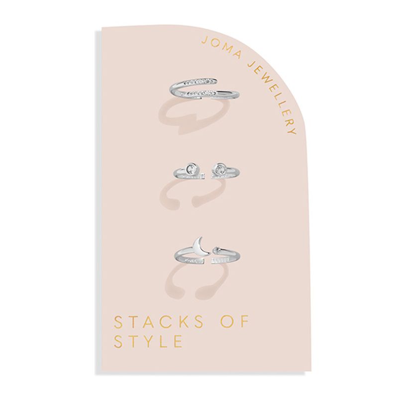 Ringer STACKS OF STYLE MÅNE sølv sett 3 stk Joma Jewellery