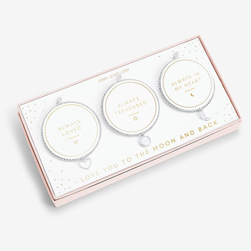 Gavesett LOVE YOU TO THE MOON AND BACK 3 armbånd Joma Jewellery